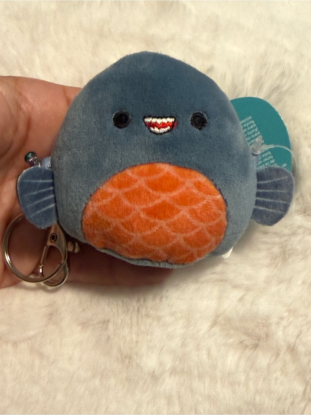 Kurtz the Piranha Micromallow Plush Keychain/ Bag Charm- NWT